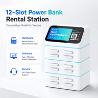 Stazione di Noleggio Power Bank Compatta a 12 Slot con Schermo Pubblicitario e Scanner QR per Ristoranti e Hotel