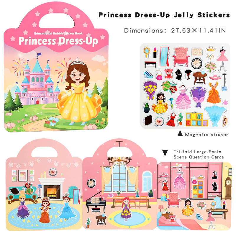 Autocollants de gelée pour habiller une princesse