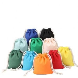 Sac à cordon en toile de coton personnalisé, réutilisable, respirant, pour le rangement d'articles divers et les sacs cadeaux en mousseline - Product Image 1