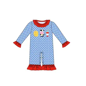 Barboteuse tricotée pour bébé écologique avec appliques à manches longues et respectueuses de la peau Barboteuses pour bébé fille