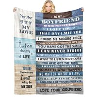 Couvertures en peluche de haute qualité pour Thanksgiving Saint Valentin cadeaux de motif de caractère solide pour petite amie petit ami femme mari
