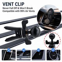 Support de téléphone portable 3 en 1 réglable, rotatif à 360 degrés, bras télescopique, fixation sur grille d'aération, robuste, sûr, support mains libres pour voiture