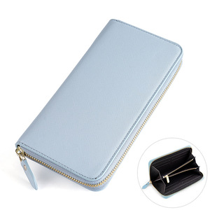 Multi-Card Slots Large Capacity Ladies Phone <b>Wallet</b> Crosshatch PU Leather Clutch Purse Long <b>Zip</b> Around <b>Wallet</b> - Product Image 1