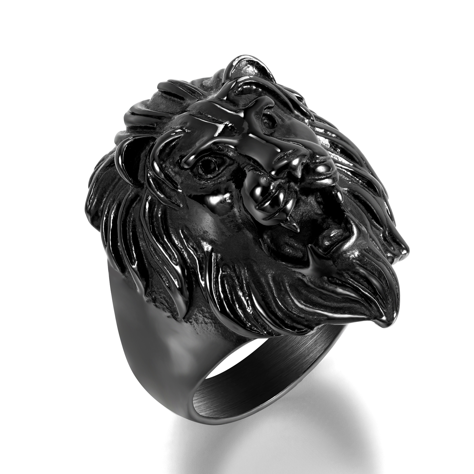 Men's Stainless Steel Punk Rock Rings - Animal Style, Gold/Silver/Titanium, Hypoallergenic - View #10