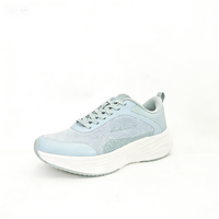 Zapatillas Deportivas de Malla Azul Claro Cómodas, con Suela Gruesa Blanca Antideslizante, Casuales, Unisex, para Otoño, Verano, Primavera e Invierno, de Algodón