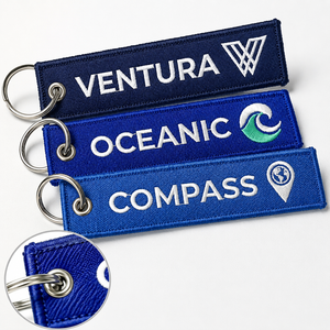 Eco-Friendly Freedom Theme Two-Sided <b>Letter</b> 3D Motorcycle Jet Tag Custom Logo Embroidered Keychain - Product Image 2