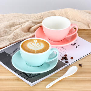 Taza de café de cerámica clásica de venta directa de fábrica con platillo Taza de café espresso para café hogar aceptar taza de té personalizada - Product Image 5