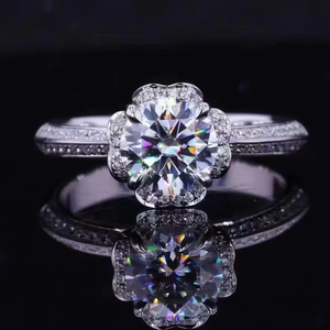 Bijoux fins, bague de fiançailles et de mariage sur mesure en or 14 carats pur, moissanite 1,5 ct couleur VVS1D, bijoux en or pour femmes - Product Image 1