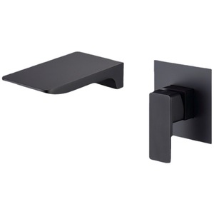 Robinet <span class=keywords><strong>de</strong></span> lavabo à plate-forme dissimulée tout en cuivre encastré dans le mur Conception <span class=keywords><strong>de</strong></span> cascade chaude et froide pour un usage domestique Matériau en laiton - Product Image 2