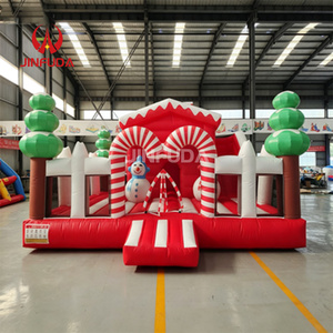 Château gonflable commercial de Noël en forme de canne à sucre avec toboggan, thème hiver pour enfants, idéal pour la <span class=keywords><strong>location</strong></span> de vacances - Product Image 1
