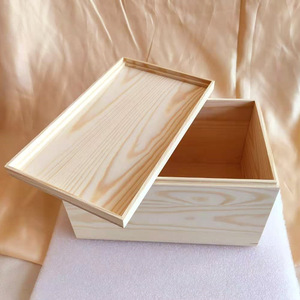 Pine Wood Rectangular <b>Box</b> With Lid 13cm High Jewelry Storage Desktop Organizer Solid Wood <b>Small</b> Chest For Gifts - Product Image 1