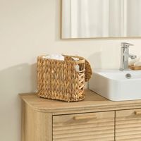 Panier de rangement en osier tressé Hyacinth, design ovale profond, avec poignées intégrées, pour le rangement de mouchoirs ou d'épicerie