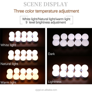 Led gương Vanity ánh sáng bóng đèn bàn trang điểm đèn cảm ứng Dimmable 3 màu sắc chế độ DC5V cho phòng ngủ nhà trang điểm gương trang trí - Product Image 6