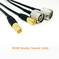 Câble coaxial RF RG58 10M 20M 30m basse perte haute qualité SMA mâle à N mâle pour antenne parabolique, antenne Mimo, routeur Wifi