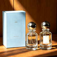 Flacon de parfum cylindrique rond en verre transparent, atomiseur vide, finition mate, emballage cosmétique de luxe personnalisé, diffuseur à bâtonnets