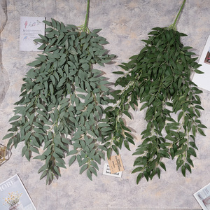 Décoration murale en feuilles de saule artificielles, branche en plastique de 30 cm à 100 cm, pour mariage, décoration de salon - Product Image 1
