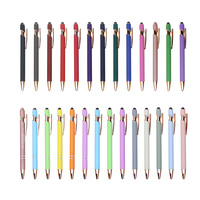 BECOL Vente en Gros Stylo Stylus Haut de Gamme à Ornements Or Rose, Stylo Bille Métallique Multicolore avec Logo Personnalisé, Stylo d'Affaires pour Écran Tactile