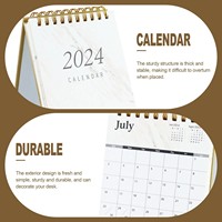 Mini calendrier de bureau, petit calendrier de table sur pied avec reliure spirale, planificateur de bureau compact pour l'organisation à domicile, au bureau ou à l'école