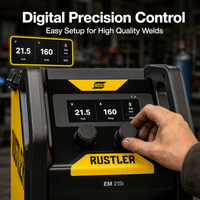Mesin Las Inverter Portabel ESAB New Rustler EM 215i 200A MIG (GMAW)/MMA (SMAW) 0.8mm 220V untuk Bengkel & Penggunaan Industri