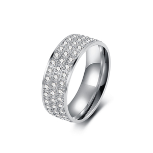 แหวนเพชรชุบทอง 18K แบบกำหนดเองสำหรับผู้ชายและผู้หญิง ไม่ลอก ไม่ดำ - Product Image 2