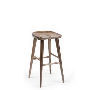 <b>Bar</b> <b>Stool</b> Counter Rustic Antique Finish <b>Backless</b> Non-Foldable Solid Wood Living Room Furniture Seating Made Turkey for Hotel Use - Product Image 1