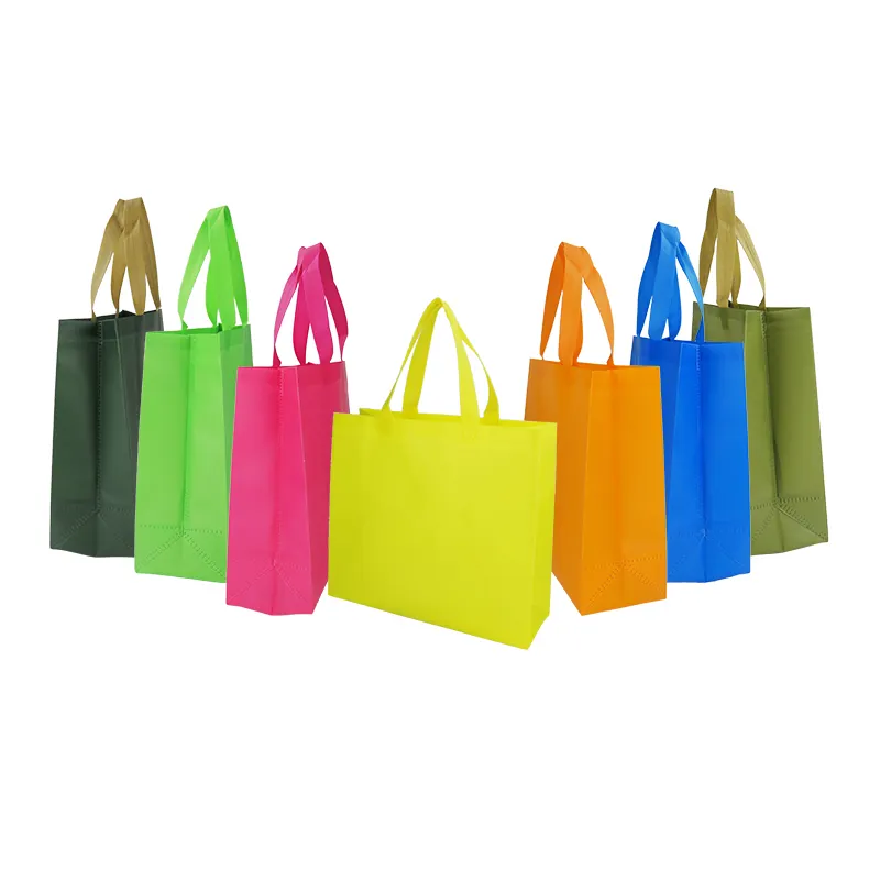 Different Shopping Bag Customised Sac De Courses Colorful PP Non Woven Cloth Grocery Eco Shopping Bag With Logo