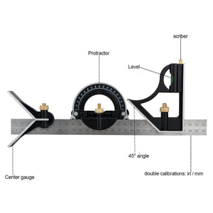 45 degree carpenter's square 300MM Portable Multi-function Combination Square Angle Ruler