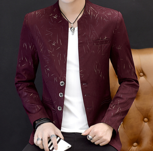 เสื้อสูททรงสลิมฟิตสำหรับผู้ชาย,แจ็กเก็ตทรงพอดีตัวสำหรับฤดูใบไม้ผลิและฤดูใบไม้ร่วงปี2022เสื้อโค้ทและแจ็กเก็ตของผู้ชาย - Product Image 5