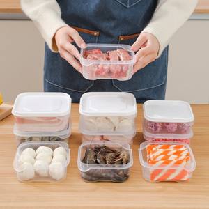 Conteneur de stockage alimentaire de style japonais, rectangulaire, avec couvercle à clipser, empilable, boîte de conservation de la viande au réfrigérateur pour congélation rapide - Product Image 4