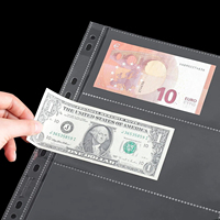 20 hojas de páginas de moneda para colección de papel moneda-3 bolsillos fundas de moneda páginas de álbum de colección