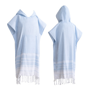 Toalla de Playa con Capucha Grande para Adultos, con Diseño de Diamantes y Logotipo Personalizado, Poncho de Surf a Rayas, Bata de Cambio de Algodón Turco - Product Image 6