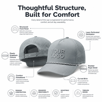 Casquette de baseball à 5 panneaux à séchage rapide avec logo brodé personnalisé, perforations laser, chapeau de sport performant pour clubs de golf et marques haut de gamme