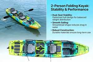 2026 Bateau à pédales pour 1 personne, système à hélice double, conception modulaire, rangement portable, CE OEM ODM, gonflable, pliable, pour lac, rivière, mer et usage côtier - Product Image 2