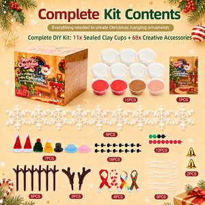 Kit de Adornos de Arcilla Seca al Aire para Navidad, 80 Piezas, Set de Decoración Colgante para las Fiestas, Arcilla de Modelar No Tóxica y sin Aroma, Venta al Por Mayor OEM - Product Image 3