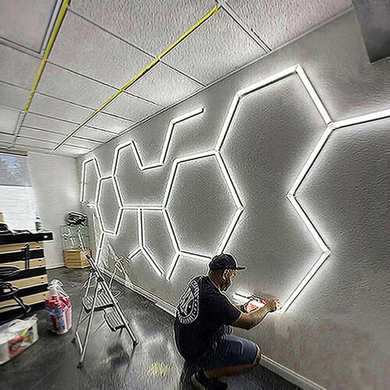 Garage Led Light Ceiling Led Light for Barer Shop Honeycomb Working Hexagon Lamps