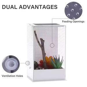 Caja de alimentación de cría de acrílico transparente para pequeños reptiles insectos <span class=keywords><strong>Mantis</strong></span> arañas tarántula terrario jaula característica transpirable - Product Image 3