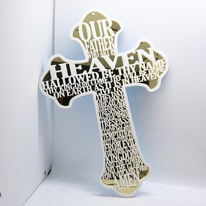THEROSARIES Cross <b>Plaque</b> 29x42cm Acrylic Religious Gift Baptism Decor - Product Image 1