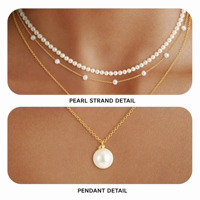 Kalung Berlapis Warna Emas dengan Liontin Cincin Geometris, Perhiasan Fashion Minimalis untuk Wanita