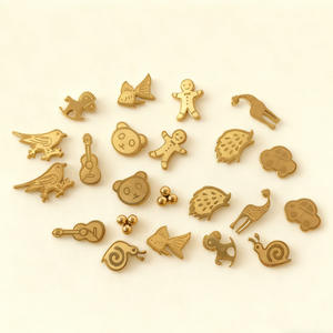 Aretes Minimalistas de Acero Inoxidable con Baño de Oro de 18K de Meetyoo, Personalizables con Animales, Autos, Peces, Violines, Versátiles, al por Mayor - Product Image 1