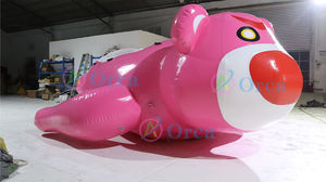 Bateau gonflable rotatif pour l'eau, ours rose amusant en PVC de 0,9 mm, jouet aquatique d'été, ours en peluche gonflable pour l'eau - Product Image 6