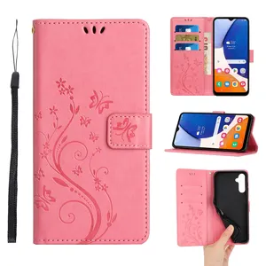 butterfly Pu Flip Wallet Card Slot kickstand phone cover case for samsung A05S A15 A25 A35 A55 s24 ultra Moto G POWER 5G 2024