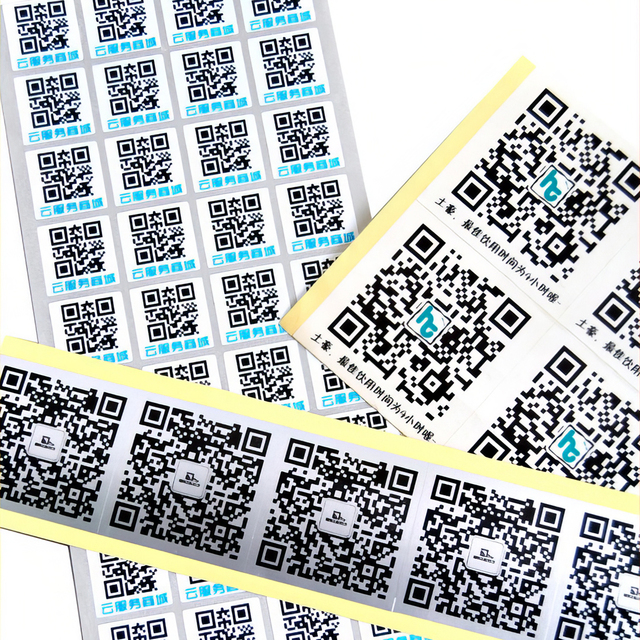 Adhesive Custom Random Variable Data QR Code Serialize Sequential Qr Serial Code Barcode Anti-counterfeiting Label Sticker