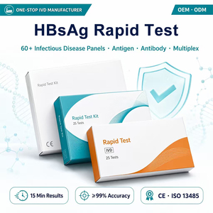 Prueba Rápida de Antígeno de Superficie de la <span class=keywords><strong>Hepatitis</strong></span> <span class=keywords><strong>B</strong></span> (HBsAg) para Uso Clínico y Doméstico, OEM ODM - Product Image 1