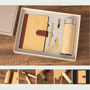 IStapromo Gifts Wood Bamboo A5 <b>Note</b> <b>Book</b> Diary Journal Customized Logo Gifts Set Planner with Pen - Product Image 2