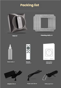 Pulverización de agua Limpiador de vidrio exterior 3800Pa Inteligente Industrial Eléctrico de gran altura Limpiador de ventanas de vidrio inteligente Robot de limpieza - Product Image 6