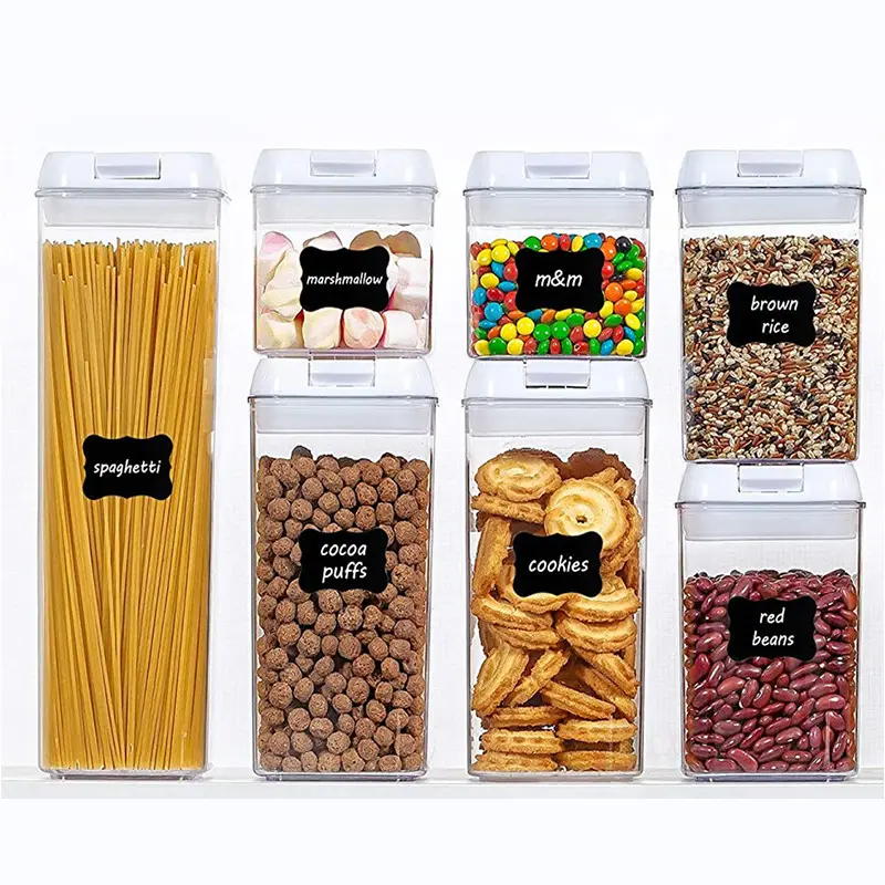 Recipientes de armazenamento airtight sem bpa, conjunto de recipientes de plástico organizador de alimentos para armazenamento de alimentos