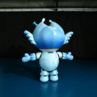 Costume de mascotte gonflable publicitaire personnalisé Longgang, robot bleu, grand personnage de dessin animé, imperméable et durable pour événements extérieurs