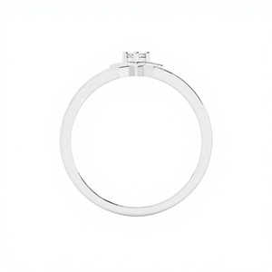 Anillo de Compromiso de Lujo Lurba Jewels con Diamante Sintético de 0.1 Ct, Corte Brillante, Oro Amarillo Sólido de 14K - Product Image 5