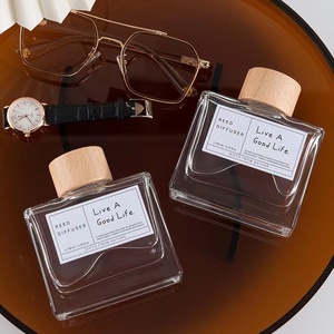 Bình Rót Sậy Sang Trọng Trong Suốt Hình Vuông 100ML 150ML Với Hộp Tùy Chỉnh Nắp Gỗ - Product Image 4