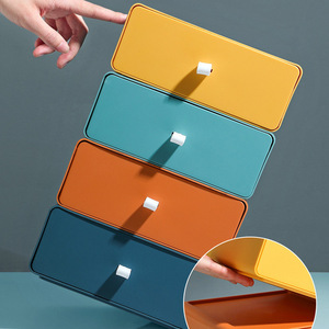 Caja organizadora de cosméticos, caja de almacenamiento de escritorio, caja de almacenamiento de plástico de varias capas para dormitorio de estudiantes, oficina. - Product Image 4